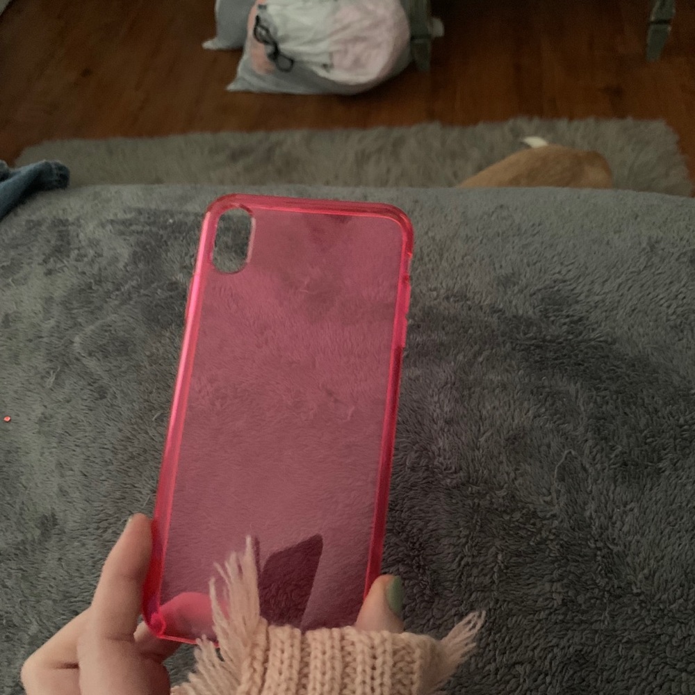 Neon pink xs max iphone case